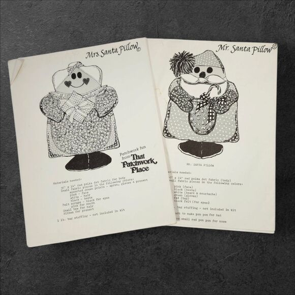 Vintage Mr. & Mrs. Santa Pillow Patterns That Patchwork Place Uncut Bonus Tissue - Picture 1 of 3